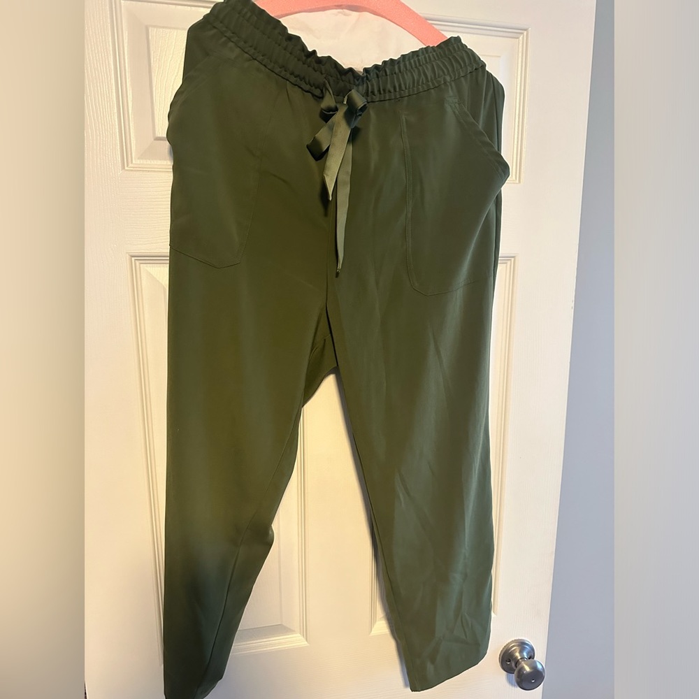 Jogger dress pants. Army green in color